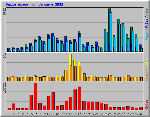 Daily usage for January 2022