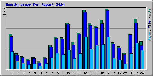 Hourly usage for August 2014
