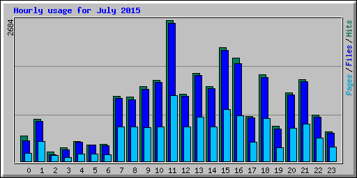 Hourly usage for July 2015