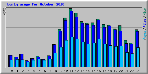 Hourly usage for October 2016