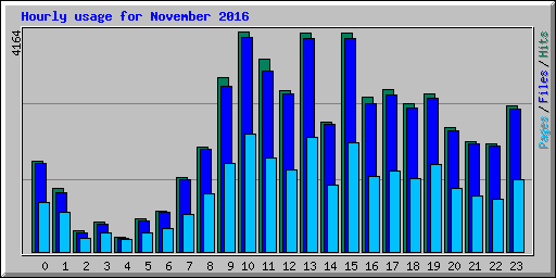 Hourly usage for November 2016
