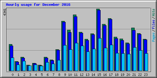 Hourly usage for December 2016