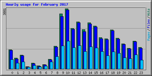 Hourly usage for February 2017