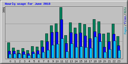 Hourly usage for June 2018