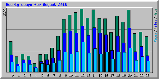 Hourly usage for August 2018