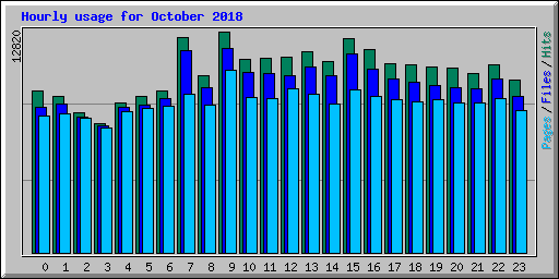 Hourly usage for October 2018