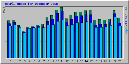 Hourly usage for December 2018