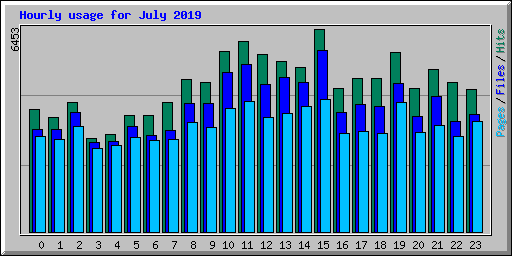 Hourly usage for July 2019