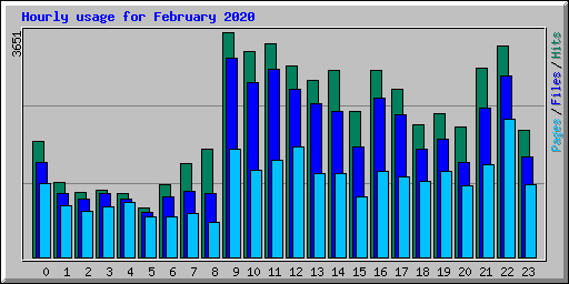 Hourly usage for February 2020