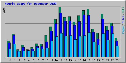 Hourly usage for December 2020