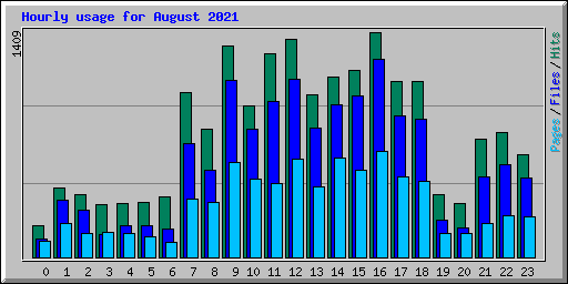 Hourly usage for August 2021