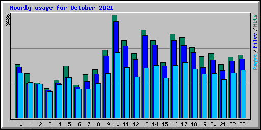 Hourly usage for October 2021