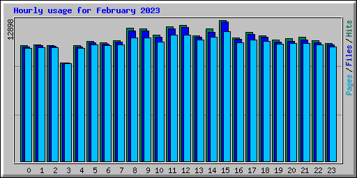 Hourly usage for February 2023