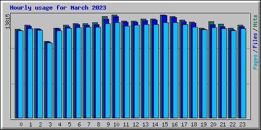 Hourly usage for March 2023